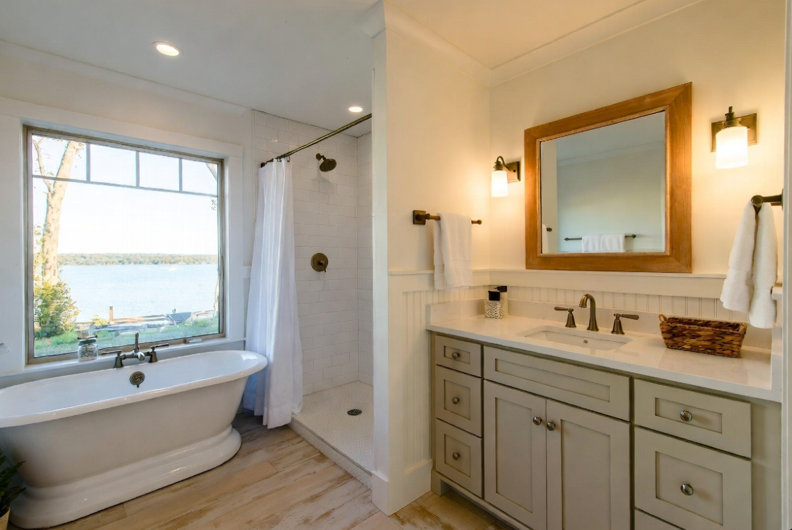 Bathroom remodel Leitchfield KY — walk-in shower, tile, vanity