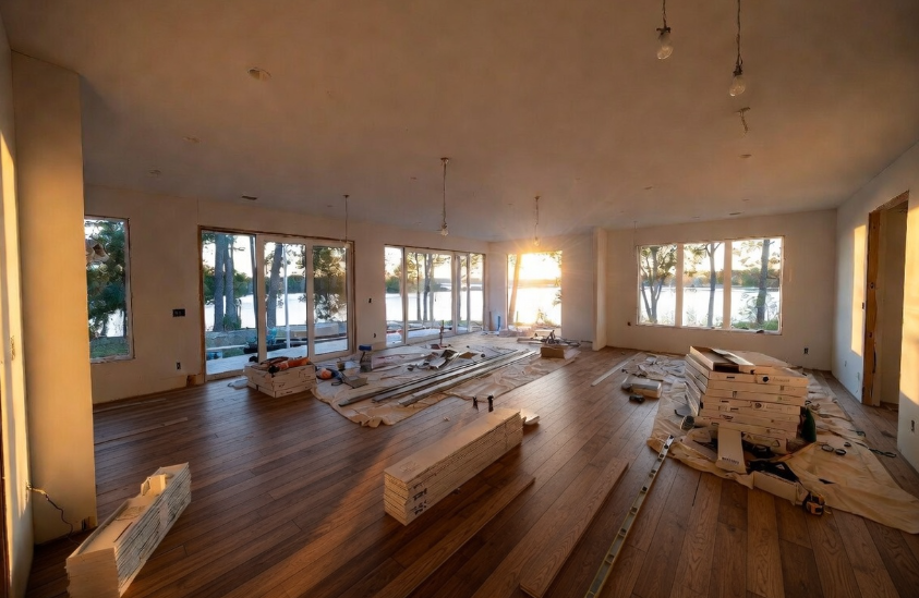 Hardwood and tile flooring installation in Clarkson KY by Universal Interiors Remodel