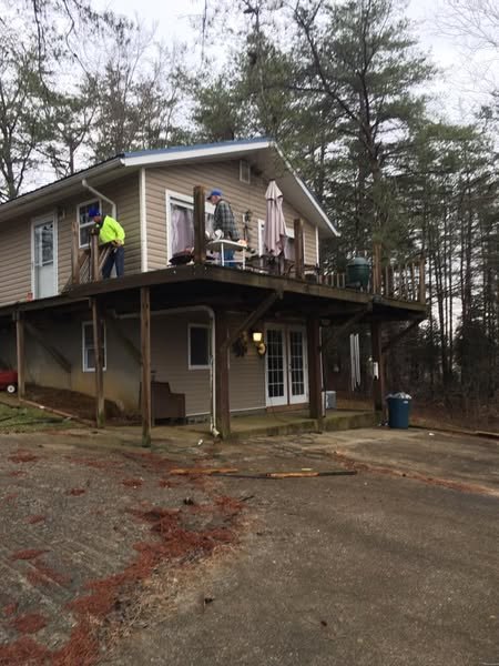 Nolin Lake — Covered Deck with Metal Roof & Dock Stairs before